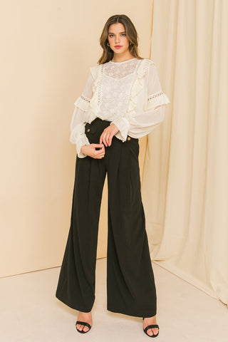 HIGH EXPECTATIONS KNIT EYELET TOP - By Baano