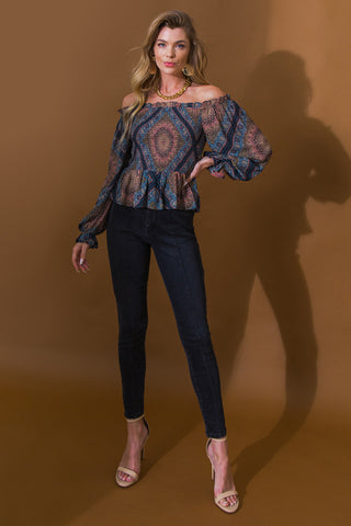 BOHO RAINBOW WOVEN TOP - By Baano