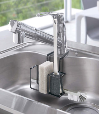 Faucet-Hanging Sponge & Brush Holder - Steel - By Baano
