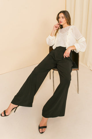 HIGH EXPECTATIONS KNIT EYELET TOP - By Baano