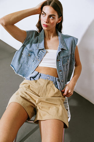 CLAIM TO FAME DENIM VEST - By Baano