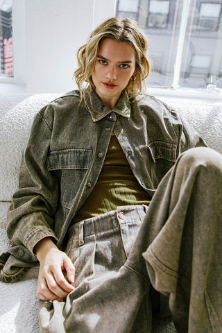 STUCK IN YOUR WAYS DENIM TOP - By Baano