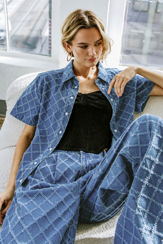 IT'S A SECRET DENIM TOP - By Baano