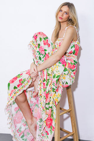 PULLING HEARTSTRINGS WOVEN MAXI DRESS - By Baano