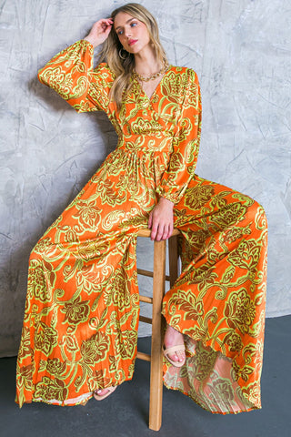 BLUSHING WITH BRILLIANCE SATIN JUMPSUIT - By Baano