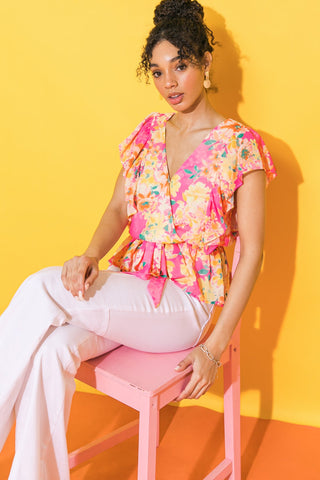 FADED VIEW WOVEN TOP - By Baano