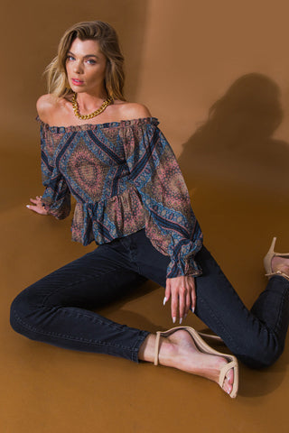 BOHO RAINBOW WOVEN TOP - By Baano