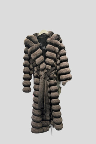 Faux Fur Long Chinchilla Coat - By Baano