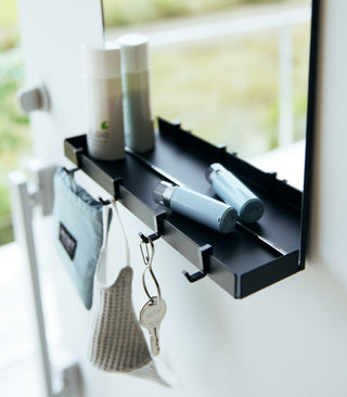 Magnetic Mirror with Storage Rack - Glass - By Baano