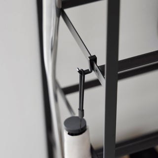 Rolling Five-Tier Shoe Rack (" H) - Steel + Wood - By Baano