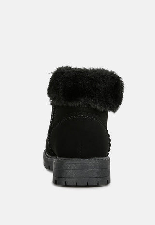 Fur Collared Ankle Boots