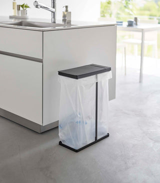 Lidded Garbage Bag Holder - Steel - By Baano