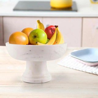 Gala Natural Marble Pedestal Bowl INOX Artisans