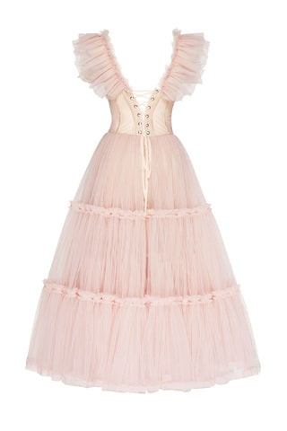 Geisha Bustier Tulle Midi Dress - By Baano