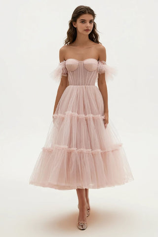Geisha Bustier Tulle Midi Dress - By Baano