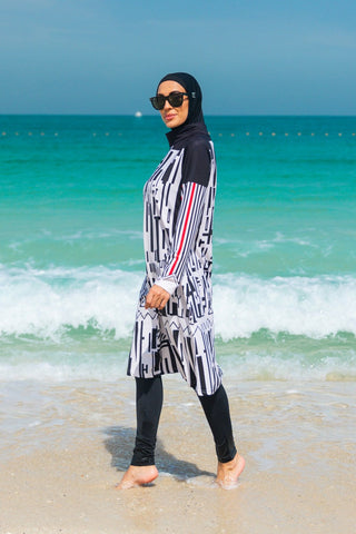 Lycra Black Burkini Modest Swimwear M2302 - By Baano