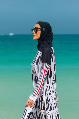 Lycra Black Burkini Modest Swimwear M2302 - By Baano