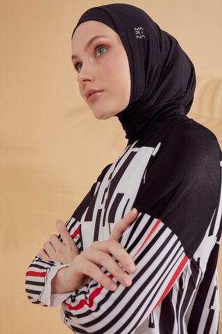 Lycra Black Burkini Modest Swimwear M2302 - By Baano