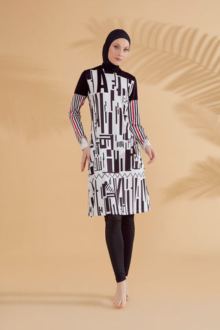 Lycra Black Burkini Modest Swimwear M2302 - By Baano