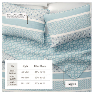 3-Piece Stripe Quilt - Kadi Collection Great Bay Home