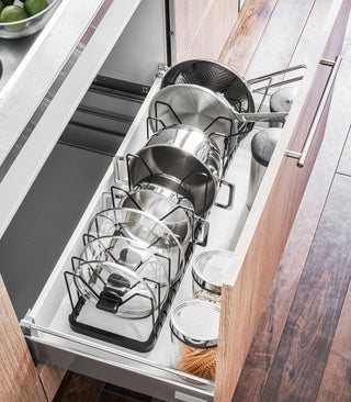 Adjustable Pot Lid Organizer - Steel Yamazaki Home