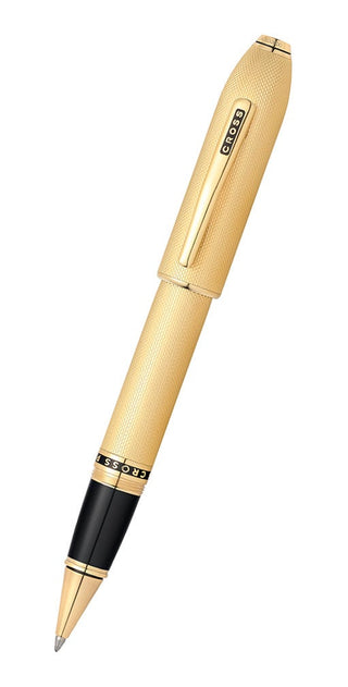 Peerless™ 23KT Heavy Gold Plate with Gold Plated Appointments and Swarovski Crystal Rollerball Pen - By Baano