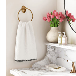 Cotton Border-Stitched 6-Piece Towel Set - Valery Collection Great Bay Home