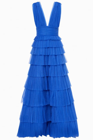 Gorgeous Blue Tiered Maxi Dress - By Baano