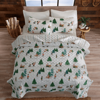 3 Piece Christmas Quilt - Mittens Collection Great Bay Home