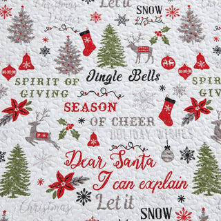 Holiday 3 Piece Quilt Set - Carol Collection Great Bay Home