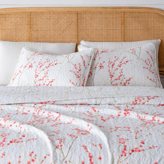 3-Piece Floral Quilt - Sakura Collection