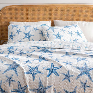 Blue Seashell Coastal Quilt Set - Trinidad Collection Great Bay Home