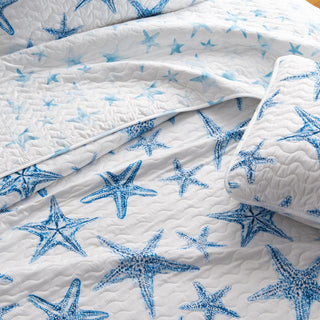 Blue Seashell Coastal Quilt Set - Trinidad Collection Great Bay Home