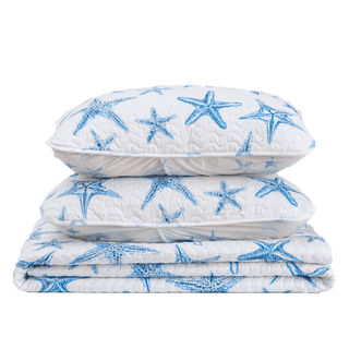 Blue Seashell Coastal Quilt Set - Trinidad Collection Great Bay Home