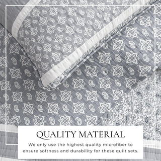 3-Piece Stripe Quilt - Kadi Collection Great Bay Home