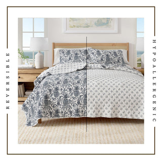 Coastal Printed Cotton Quilt Set - Bernice Collection Great Bay Home