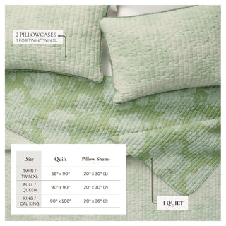 Floral Printed Cotton Quilt Set - Corin Collection Great Bay Home