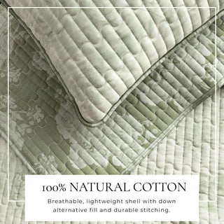 Floral Printed Cotton Quilt Set - Corin Collection Great Bay Home