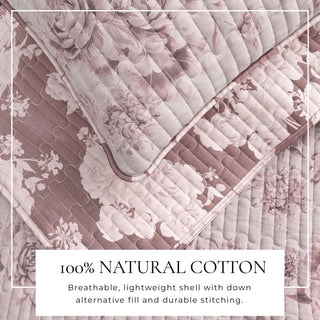 Floral Printed Cotton Quilt Set - Corin Collection Great Bay Home