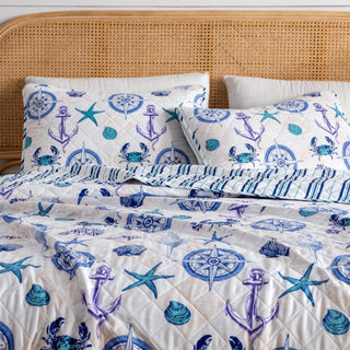 Nautical Anchor Quilt Set - Azure Collection Great Bay Home