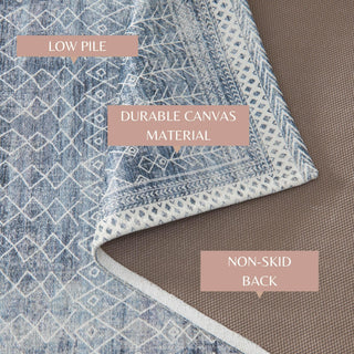 Distressed Moroccan Machine Washable Accent Area Rug 5' x 7' - Neve Collection