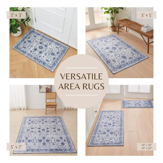 Floral Machine Washable Accent Area Rug 5' x 7' - Matra Collection