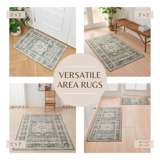 Medallion Machine Washable Accent Area Rug 5' x 7' - Nava Collection