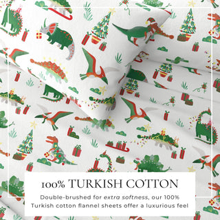 4-Piece Turkish Cotton Christmas Flannel Sheet - Whittaker Collection Great Bay Home