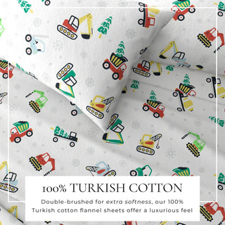 4-Piece Turkish Cotton Christmas Flannel Sheet - Whittaker Collection Great Bay Home