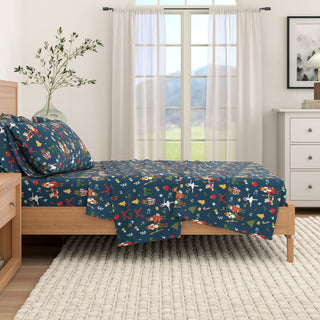 4-Piece Turkish Cotton Christmas Flannel Sheet - Whittaker Collection Great Bay Home