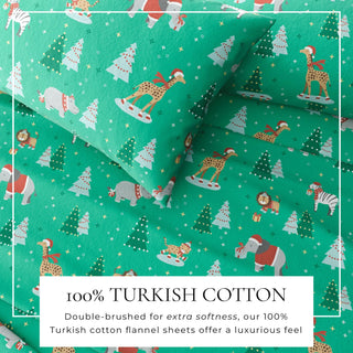 4-Piece Turkish Cotton Christmas Flannel Sheet - Whittaker Collection Great Bay Home