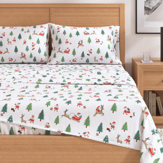 4-Piece Turkish Cotton Christmas Flannel Sheet - Whittaker Collection Great Bay Home