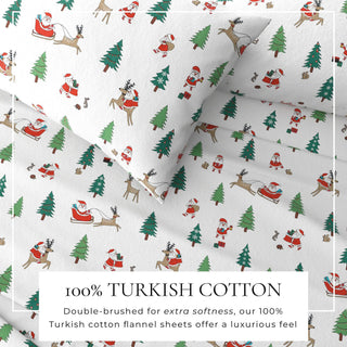 4-Piece Turkish Cotton Christmas Flannel Sheet - Whittaker Collection Great Bay Home