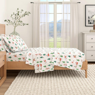4-Piece Turkish Cotton Christmas Flannel Sheet - Whittaker Collection Great Bay Home